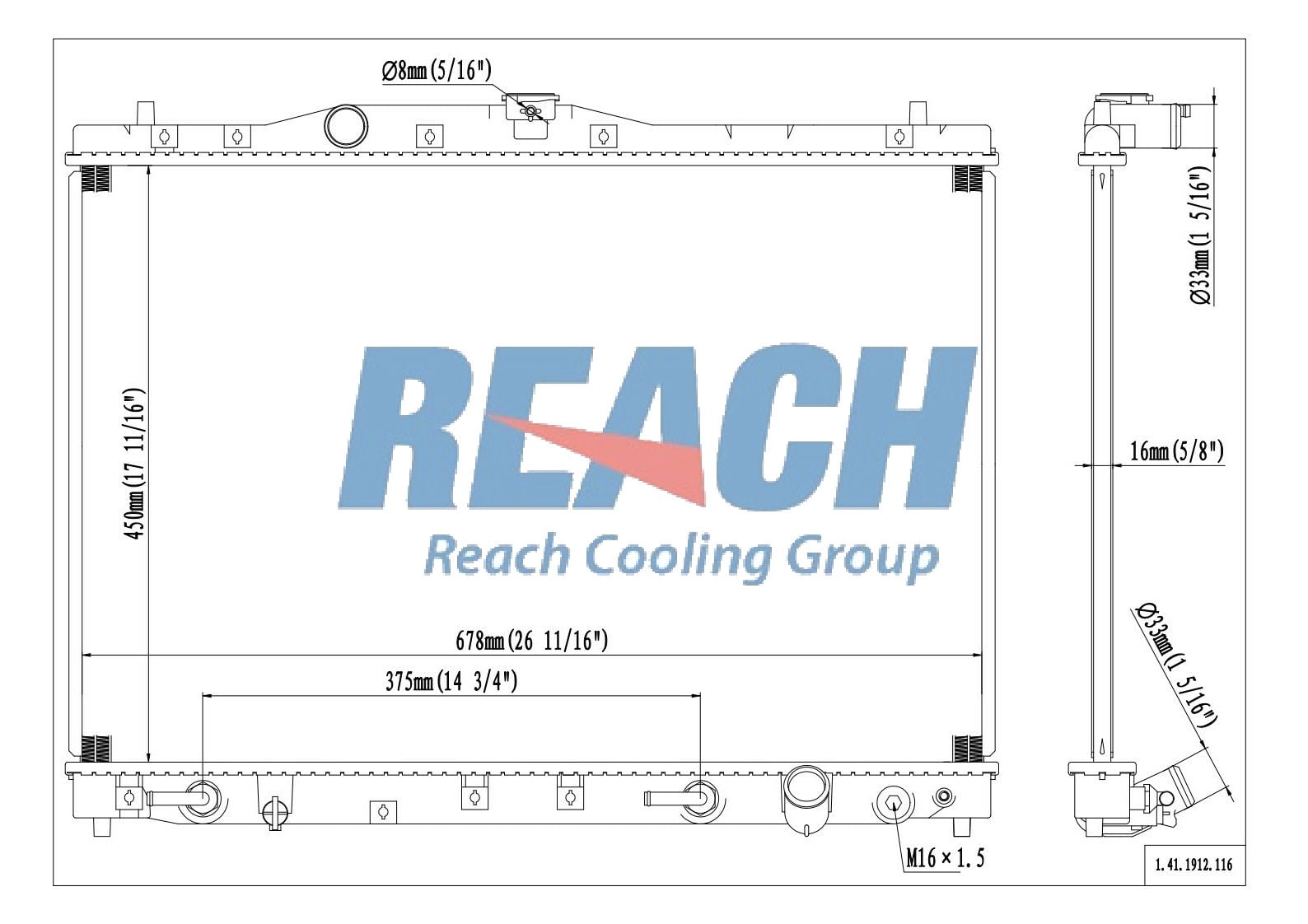Reach Cooling 41-1912 Radiator