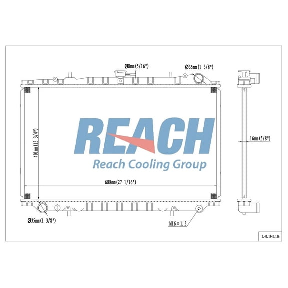 REACH 41-1941 Radiator for Nissan: 89-94 Maxima; 89-96 300ZX, Automotive Radiator Replacement Part