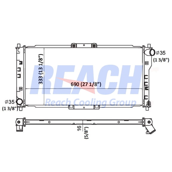 REACH 41-2010 Radiator for 99-98 Mazda 626, Automotive Radiator Replacement Part