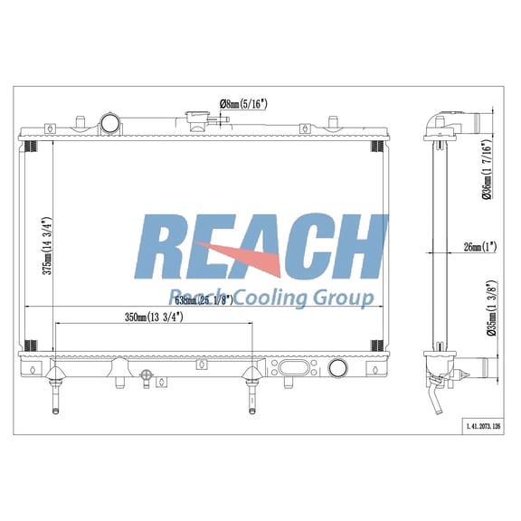 REACH 41-2073 Radiator for 99-97 Mitsubishi Montero Sport, Automotive Radiator Replacement Part