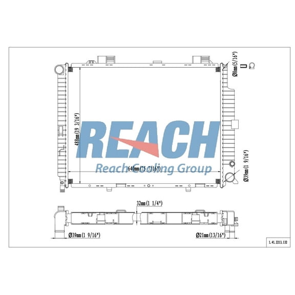 REACH 41-2213 Radiator for 99-98 Mercedes-Benz E300, Automotive Radiator Replacement Part