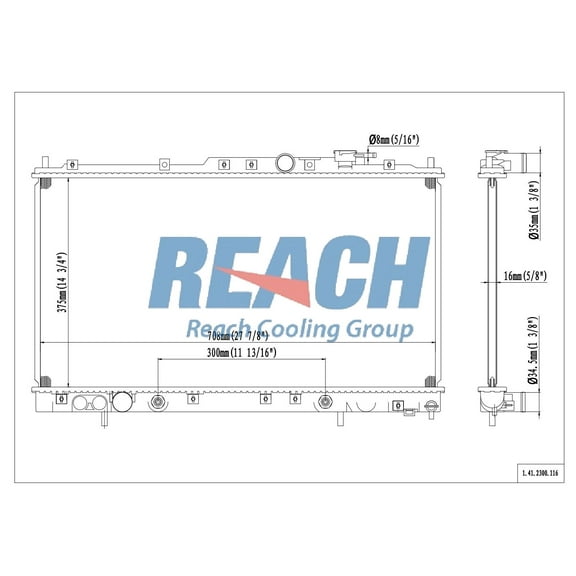 REACH 41-2300 Radiator for 02-99 Mitsubishi Galant, Automotive Radiator Replacement Part