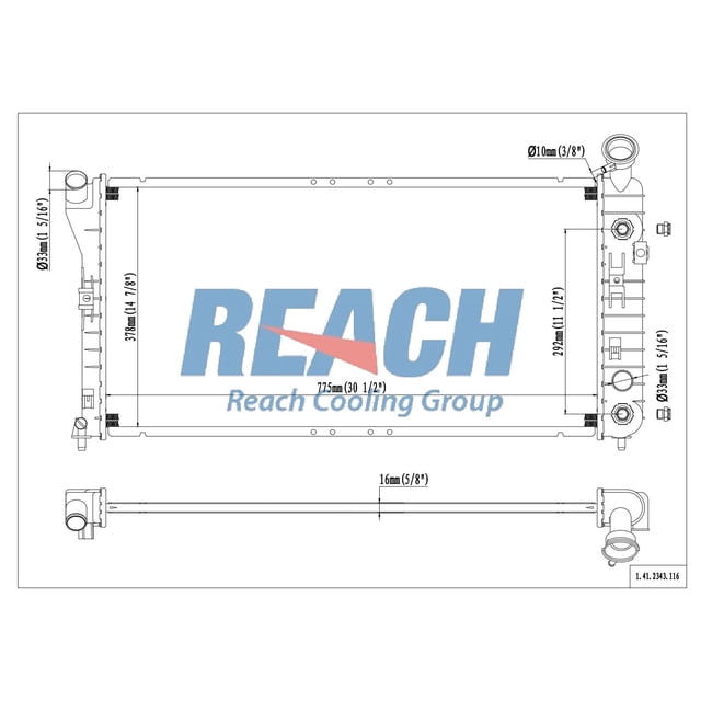 REACH 41-2343 Radiator for GM MULTI APP 00-04, Automotive Radiator ...