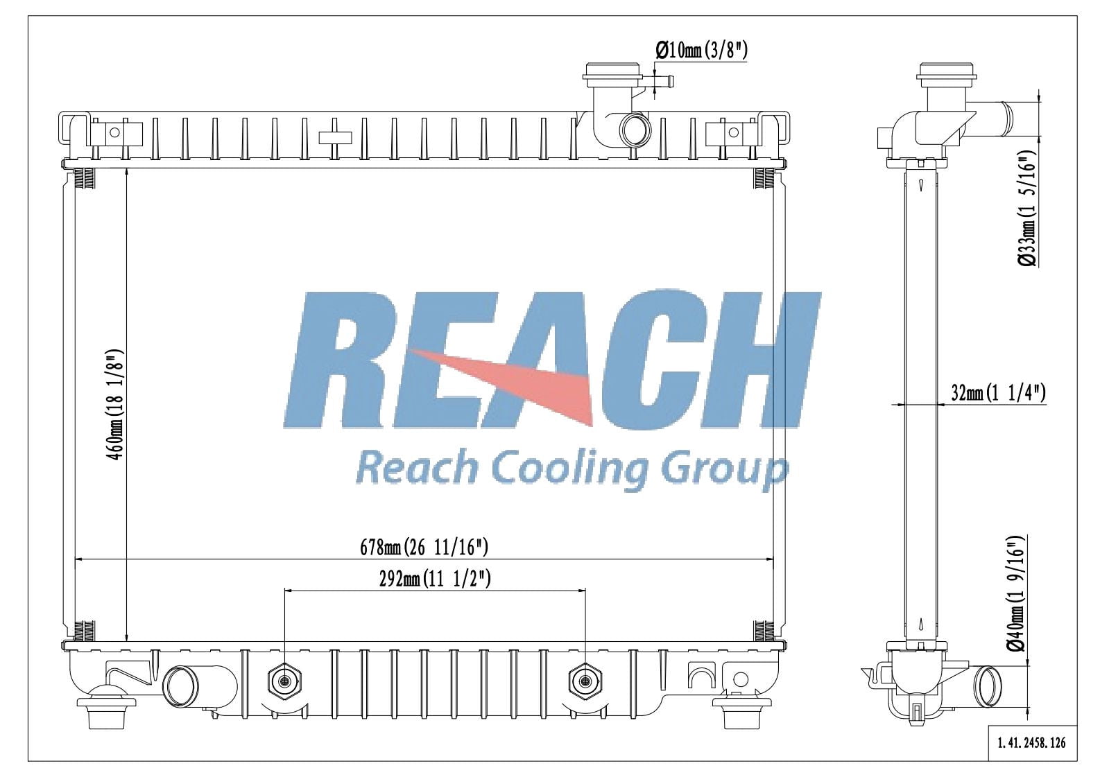 REACH 41-2458 Radiator for Gm Multi App 02-04, Automotive Radiator Replacement Part