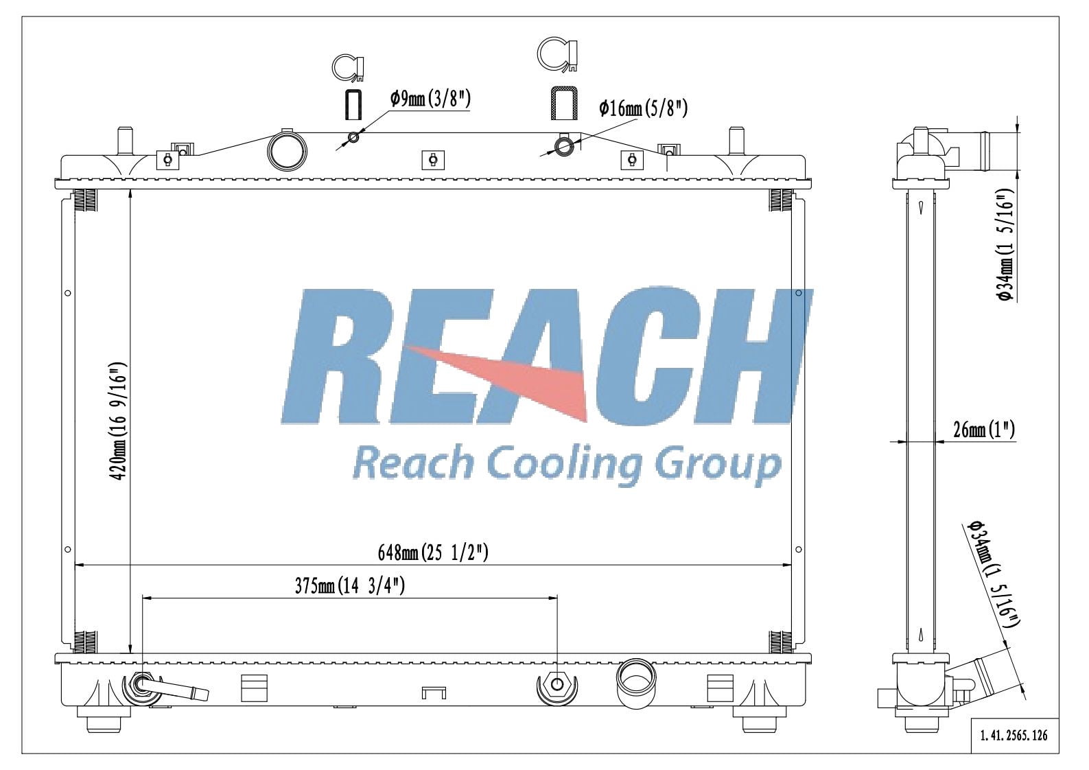 REACH 41-2565 Radiator for 04-03 Cadillac CTS, Automotive Radiator Replacement Part