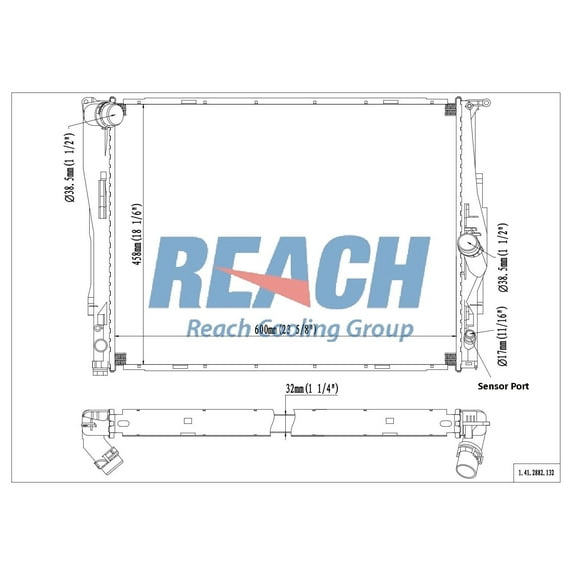 REACH 41-2882 Radiator for 128i / 135i / 325 / 328 / 335 06-10, Automotive Radiator Replacement Part