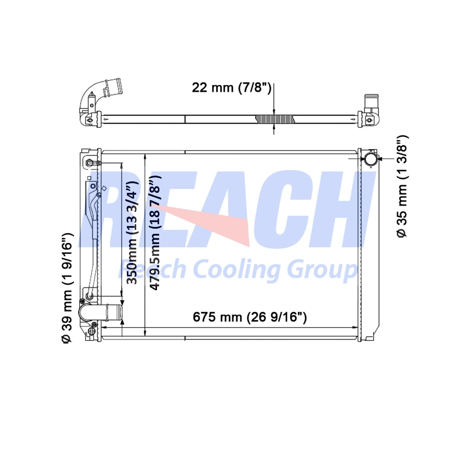 REACH 41-2925 Radiator for 06-05 Toyota Sienna, Automotive Radiator Replacement Part