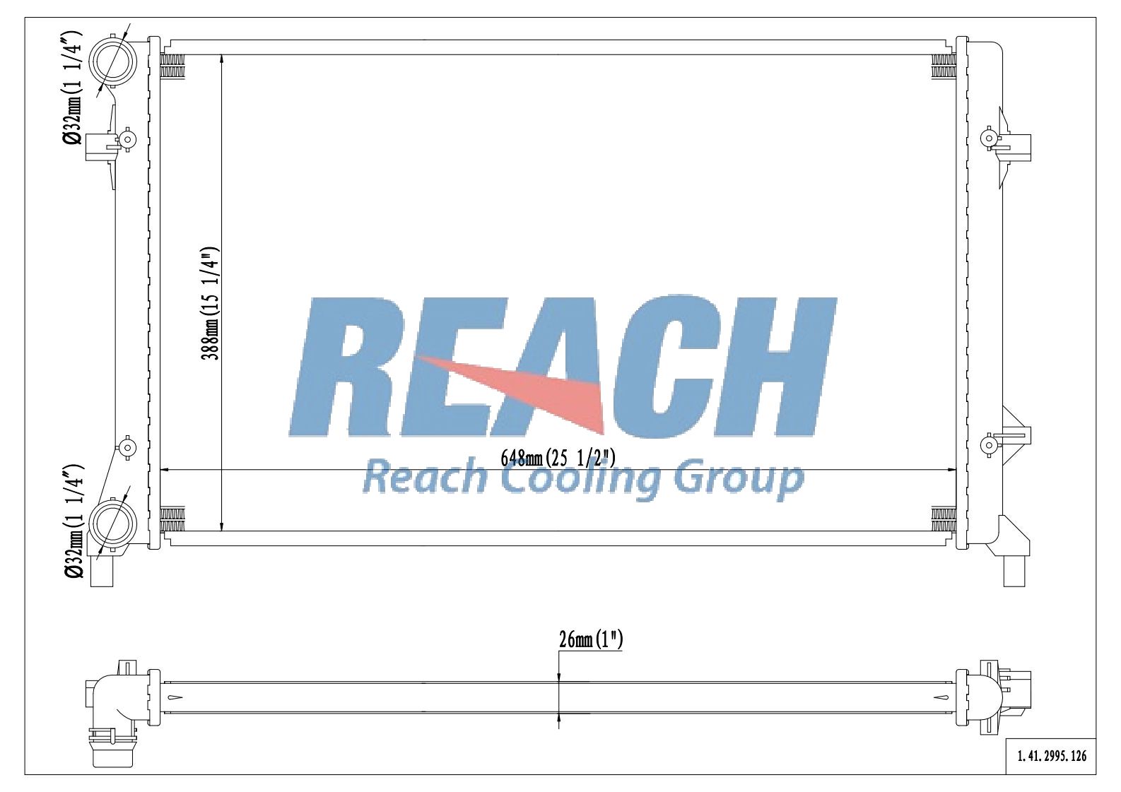 REACH 41-2995 Radiator for JETTA 05-08, Automotive Radiator Replacement Part