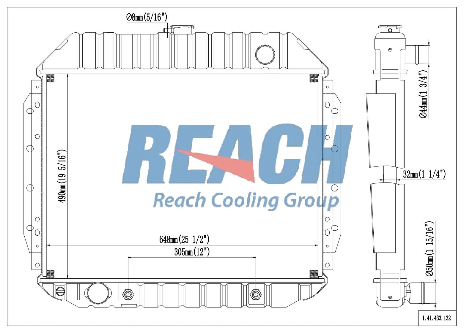 REACH 41-433 Radiator for SUV/TRUCKS 66-79, Automotive Radiator ...