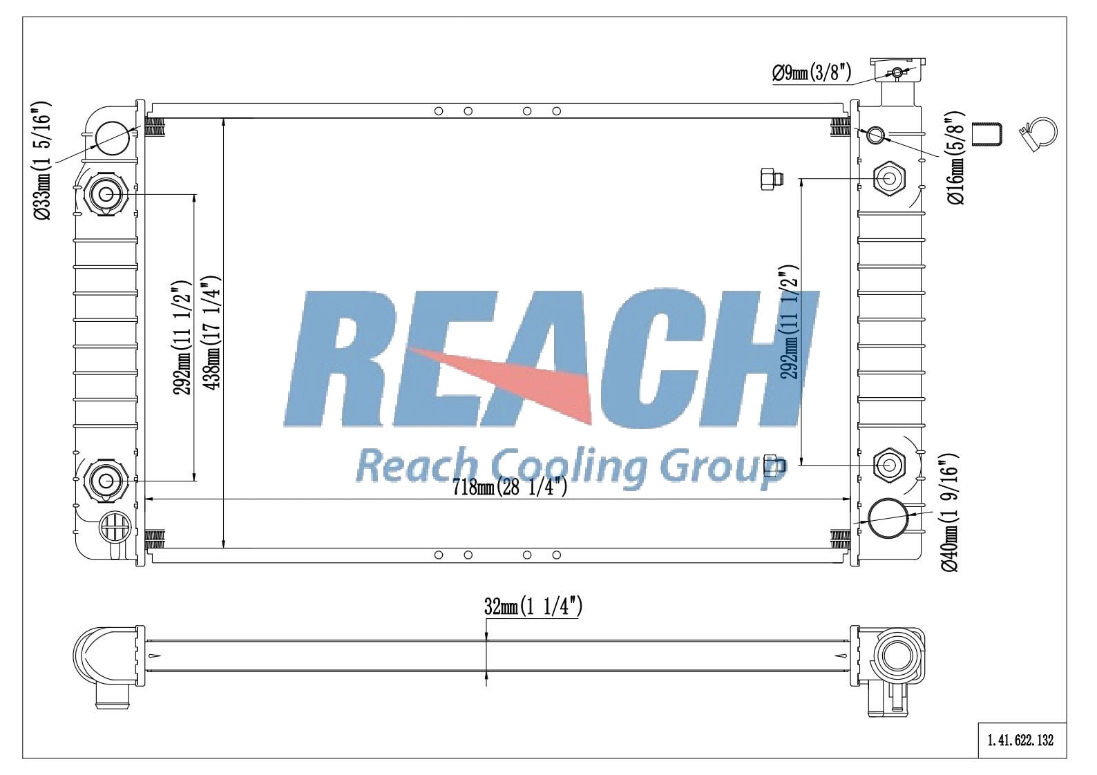 REACH 41-622 Radiator for GM Truck 88-94/SURBURBAN 92-93, Automotive Radiator Replacement Part