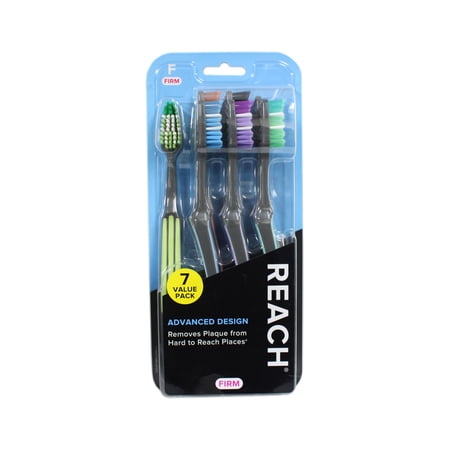 REACH Advanced Design Adult Toothbrush, Firm, 7 Count