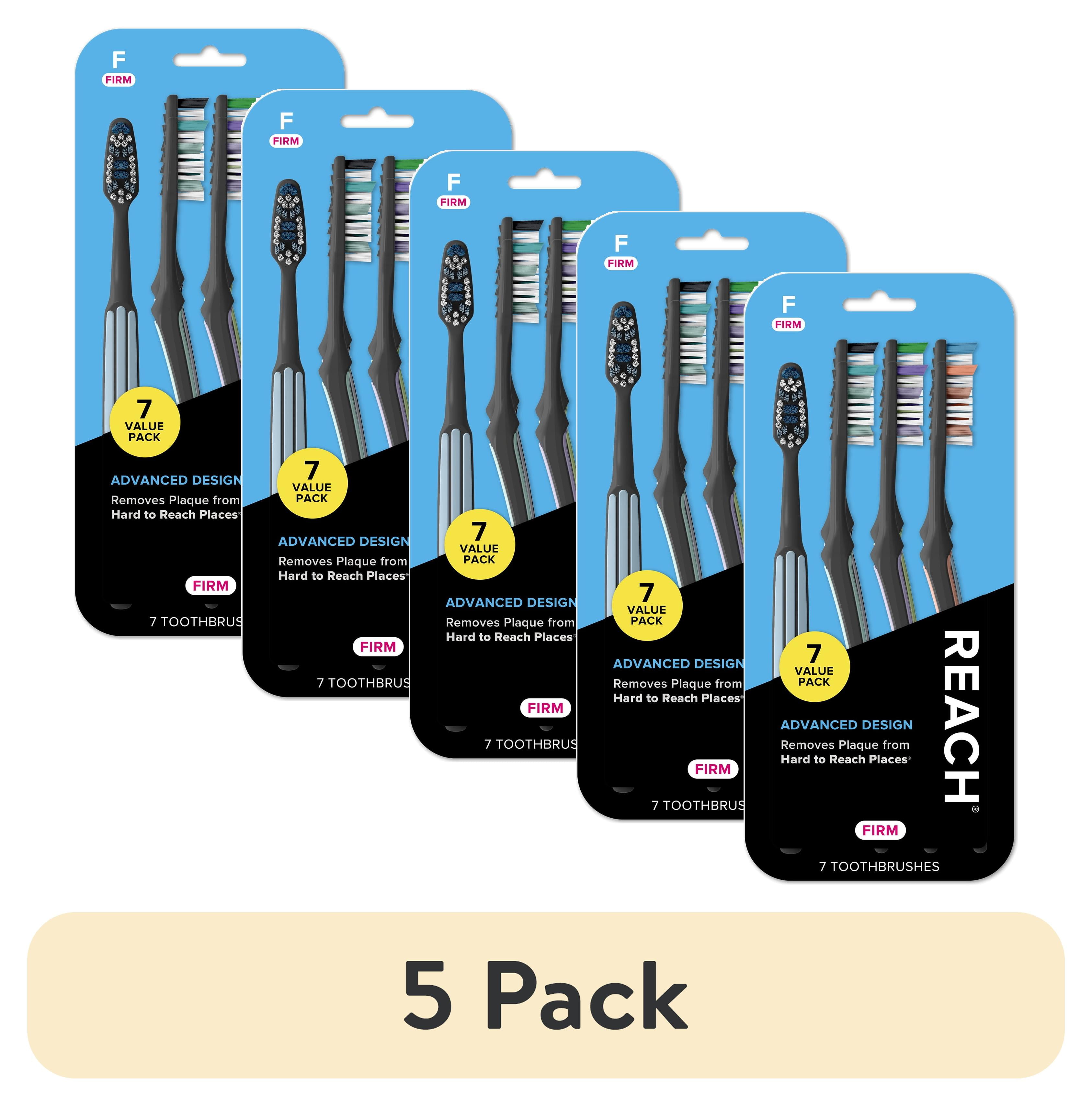 (5 pack) REACH Advanced Design Toothbrush, Angled Neck, Firm Multi ...