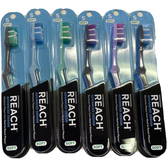 REACH Advanced Design Toothbrushes Soft Full Head ( Pack of 6)