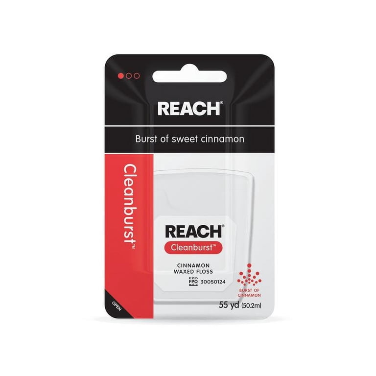 Reach, Dental Floss, 55YD, Cinnamon Flavored Waxed Floss - Walmart.com