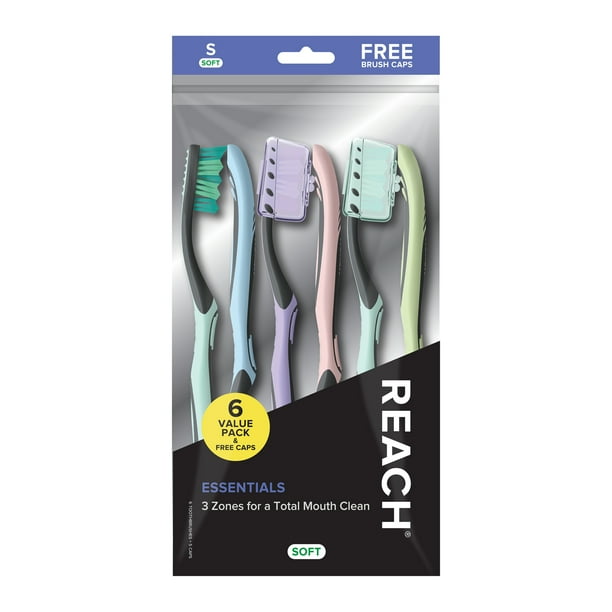 REACH Essentials Toothbrush, 6ct