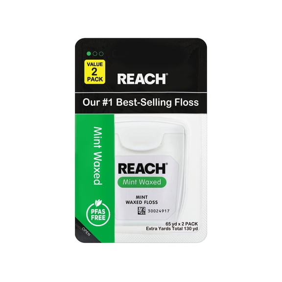 Reach Mint Waxed Dental Floss 65 Yard Value 2 Pack.