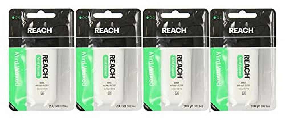 REACH Mint Waxed Floss 200 Yards 7200 Inch (Pack of 4)