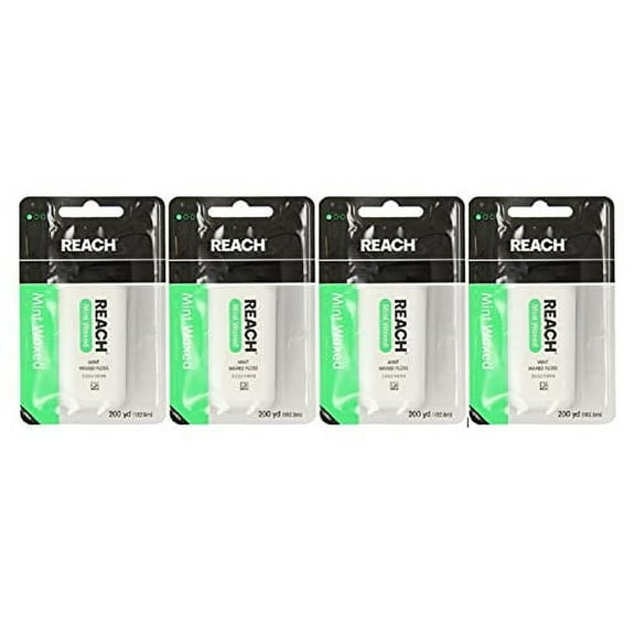 REACH Mint Waxed Floss 200 Yards 7200 Inch (Pack of 4)