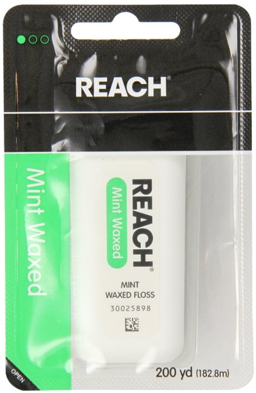 REACH Mint Waxed Floss 200 Yards (Pack of 4)