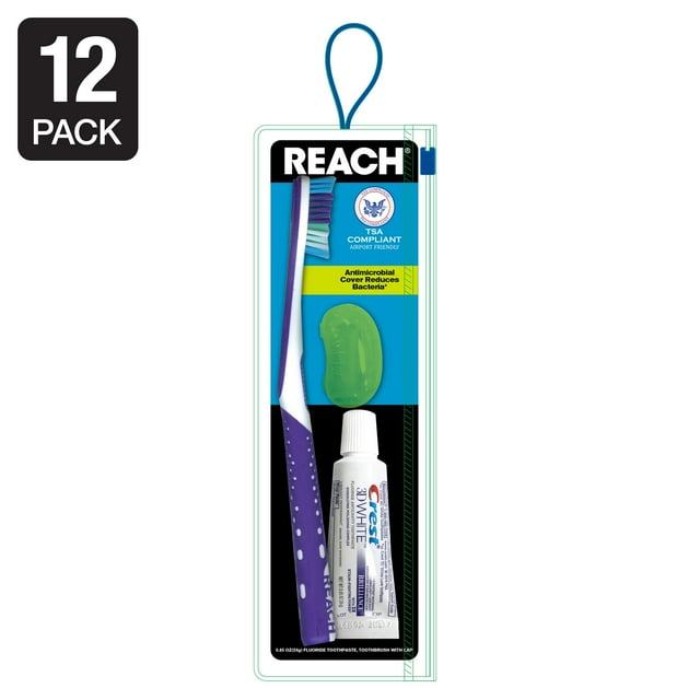 REACH Oral Care Travel Kit, 4 Piece, Pack of 12 kits