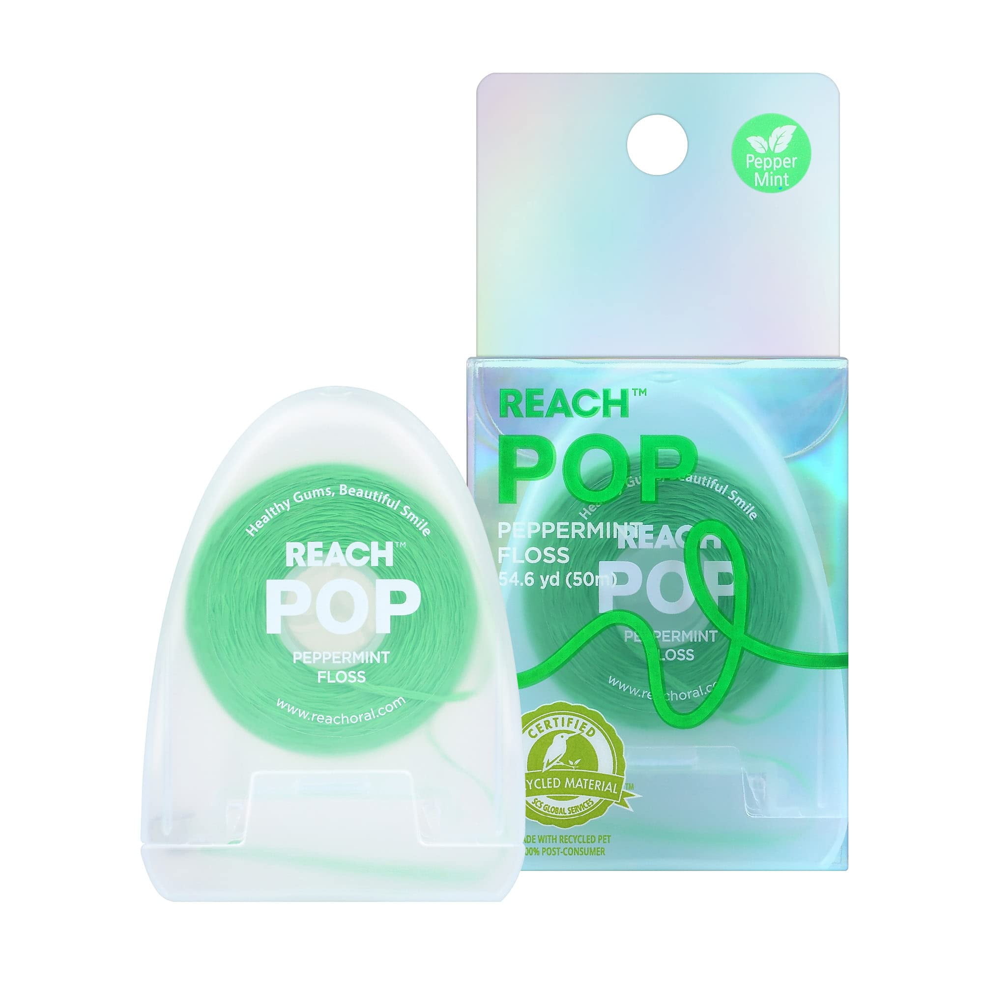 REACH POP Dental Floss Vegan Wax & PFASFree Durable & Shred