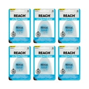 REACH Ultraclean Dental Floss, Mint, Plaque Remover for Teeth, Shred Resistant, Waxed, Easy on Gums & Teeth, Mint, Oral Care, Free, for Adults & Kids, 6 Pack, 30 yd