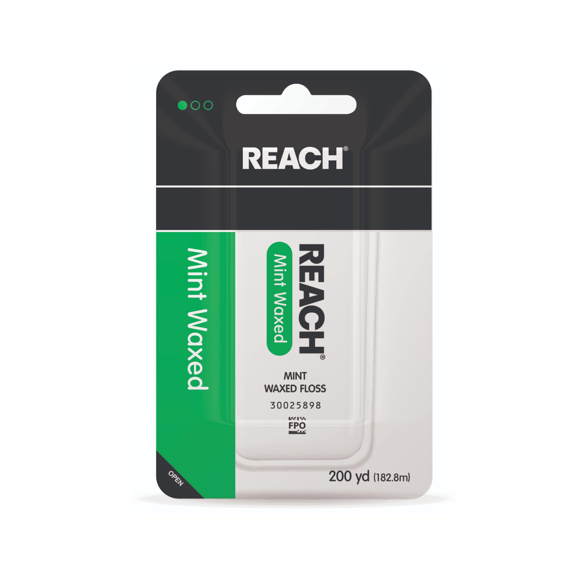 REACH Waxed Dental Floss, STF9Mint, Plaque Remover for Shred Resistant, Floss Slides Smoothly, Easy to Use, Waxed, Deep Cleaning Oral Care, PFAS Free, for Adults & Kids, 1 Pack, 200 yd