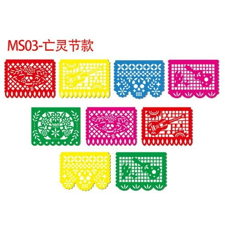 REACHISE 1 Set Day Of The Dead Banner Colorful Party Banner Flag Decorative Banner Fiesta Banner Decor Fiesta Decors Mexican Party Decoration