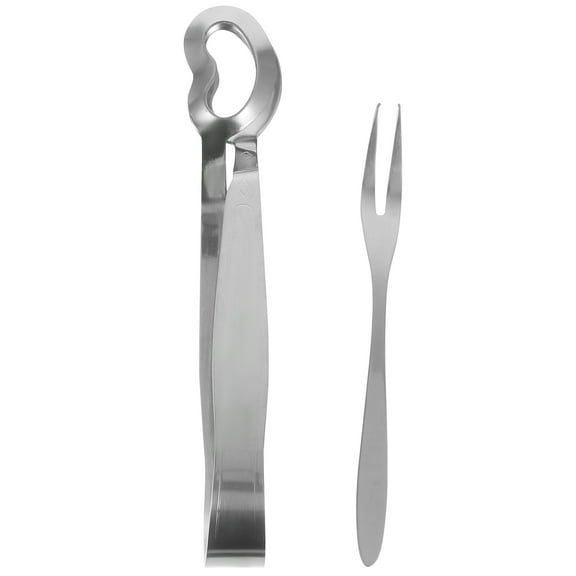 REACHISE 1 set of Escargot Tong Stainless Steel Escargot Tong Escargot Snails Eating Fork Anti-scald Seafood Clip