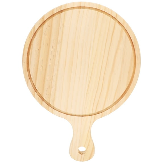 REACHISE 10 Inch Natural Wooden Pizza Peel Charcuterie Board Pizza Spatula Paddle for Baking Homemade Pizza and Bread 25*25*1.6cm