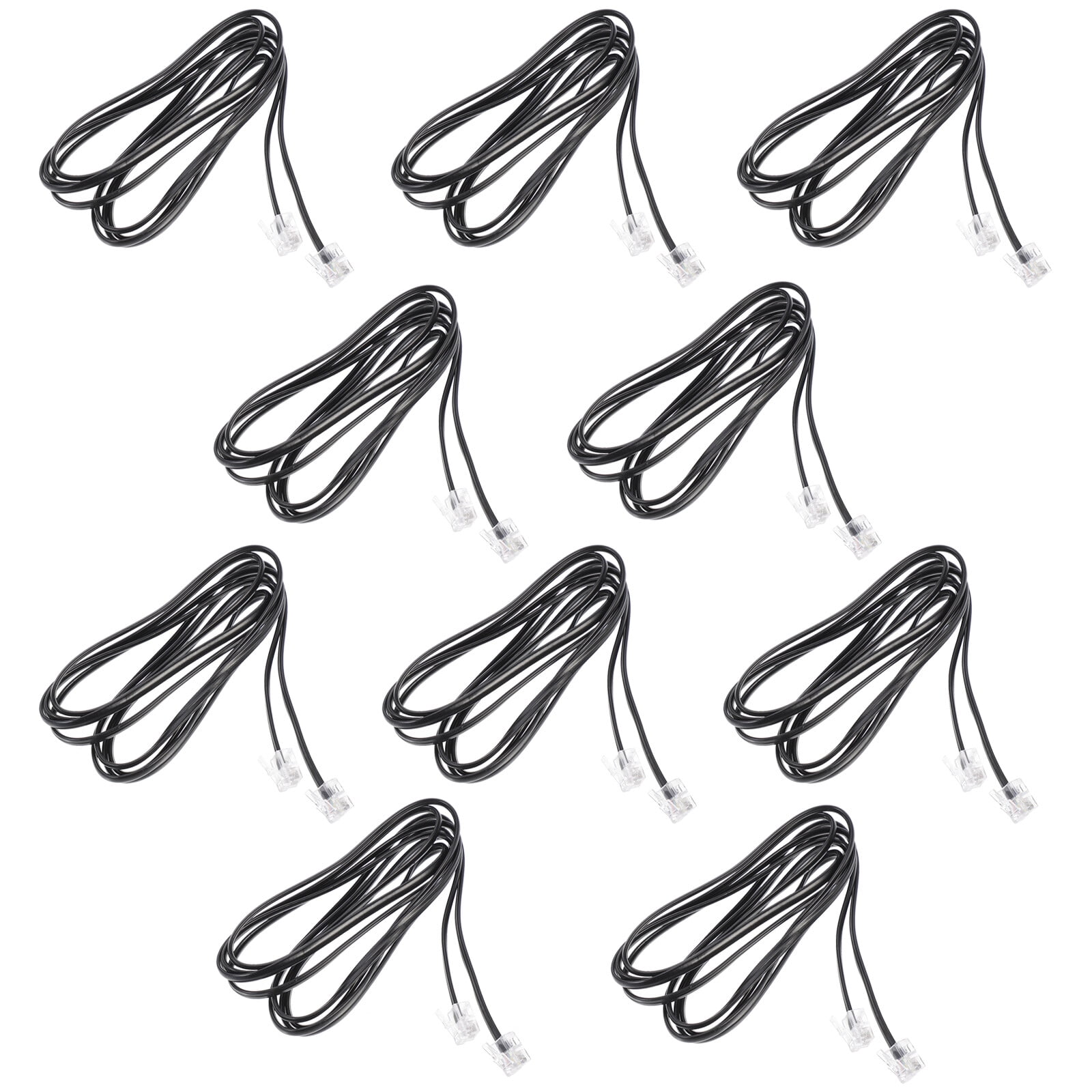 REACHISE 10 PCS Telephone Wire 4-Core RJ11 Port 2 Meters Flat Telephone ...