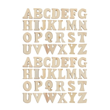 REACHISE 104pcs Mini Wooden Letters Blank Wood Letters DIY Painting Chips Wood Slices