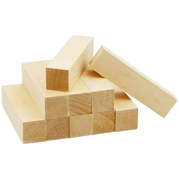 REACHISE 10Pcs Wood Carving Blocks Wooden Whittling Blocks Unfinished Carving Wood Blocks for Art Whittling