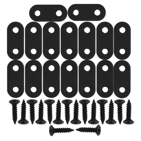 REACHISE 16 Sets Straight Brackets Straight Corner Braces Flat Braces for Furniture Shelves Cabinets with Screws