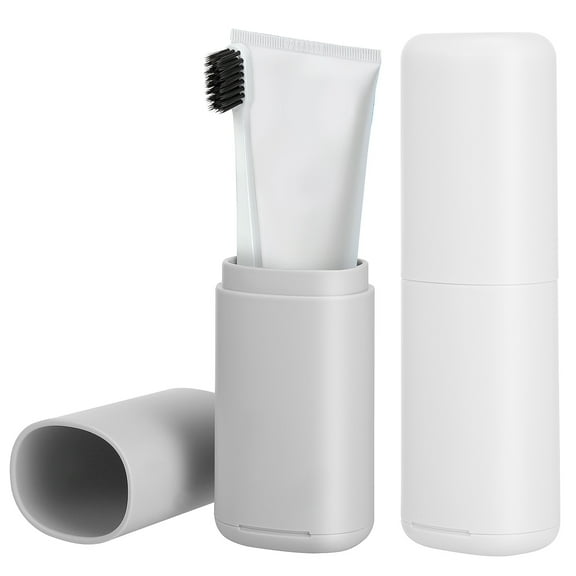 FUEENIRVA Toothbrush Case White Portable 2Pcs 7.9x2.6x2.0in