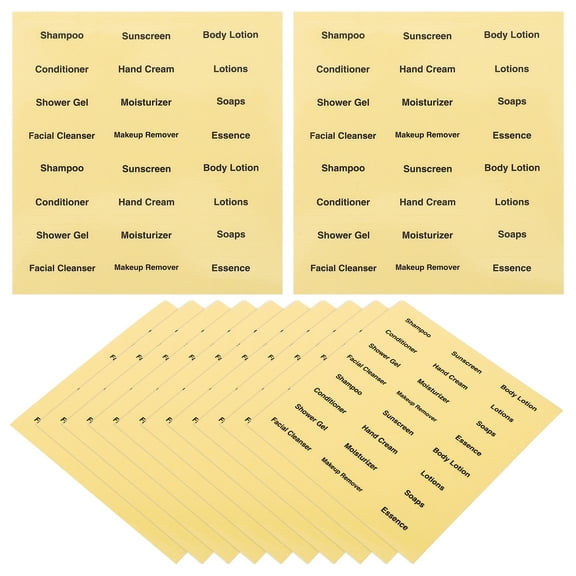 REACHISE 20 Sheets Soap Bottle Label Decal Travel Makeup Bottle Label Sticker Soap Dispenser Label