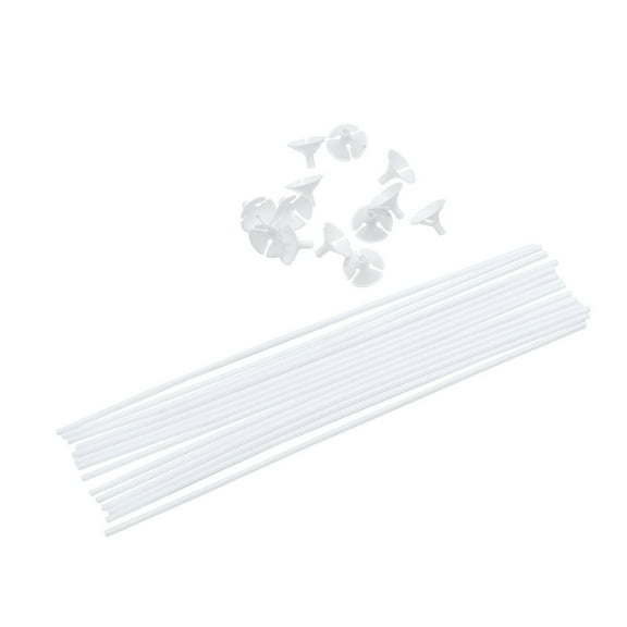 FUEENIRVA Balloon Sticks with Cups for Holding Balloons White Plastic 40cm Sticks 3cm Cups
