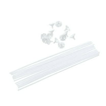 FUEENIRVA Balloon Sticks with Cups for Holding Balloons White Plastic 40cm Sticks 3cm Cups