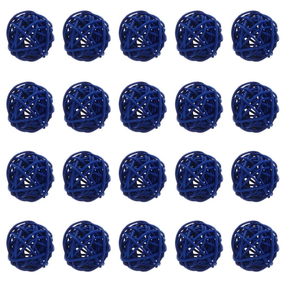 REACHISE 20pcs Dark Blue Rattan Ball Orbs for Home Decor & Weddings