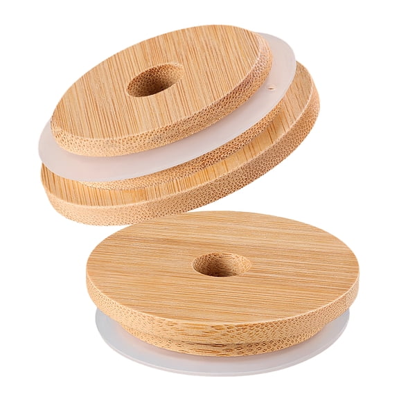 REACHISE 2-Pack Jar Lids with Straw Hole, Reusable Covers for Jars, and