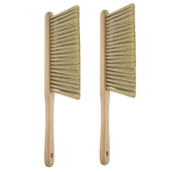 REACHISE 2pcs Wooden Dust Brush Handheld Small Broom Bench Sofa Cleaning Brush Bed Duster Brush