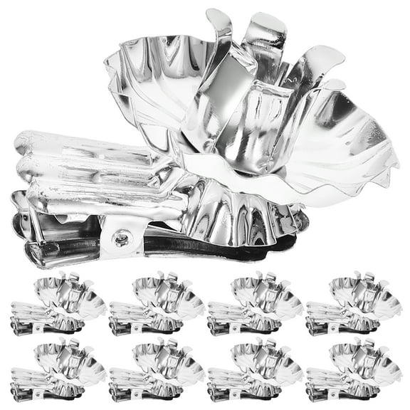 REACHISE 36pcs Candle Holder Clips Candle Holders Silver Flower Shaped Candlestick Holders Clips