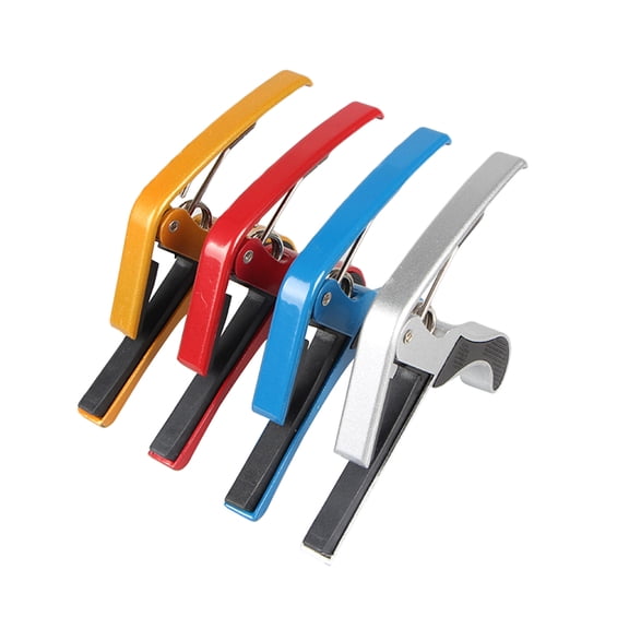 REACHISE 4PCS Folk Guitar Clip-On Tuner Quick Change Tune Clamp Guitar Picks Key Trigger Capo for Folk Guitar Ukulele
