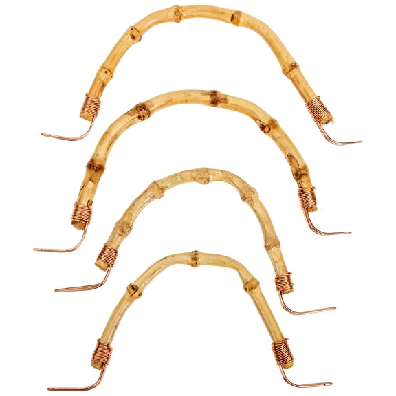 FUEENIRVA Teapot Handle Replacement Bamboo and Iron for Kitchen Professionals 4Pcs