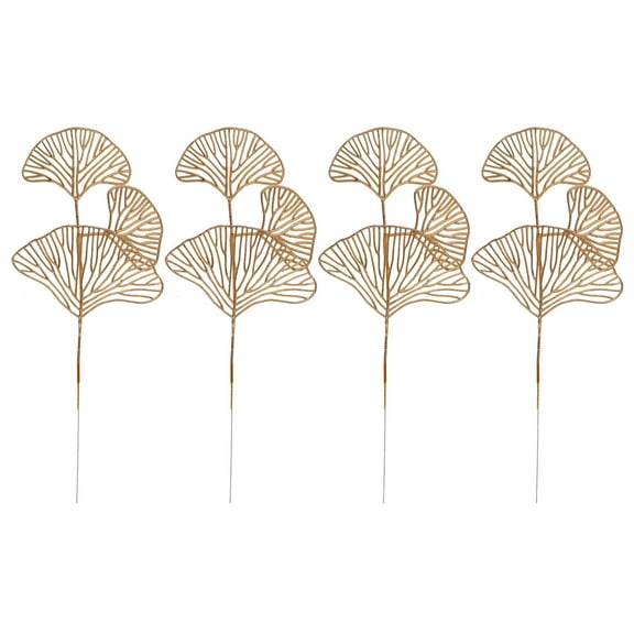 REACHISE 4pcs Artificial Leaf Birthday Party Decoration Gold Leaf Table Centerpiece Decor