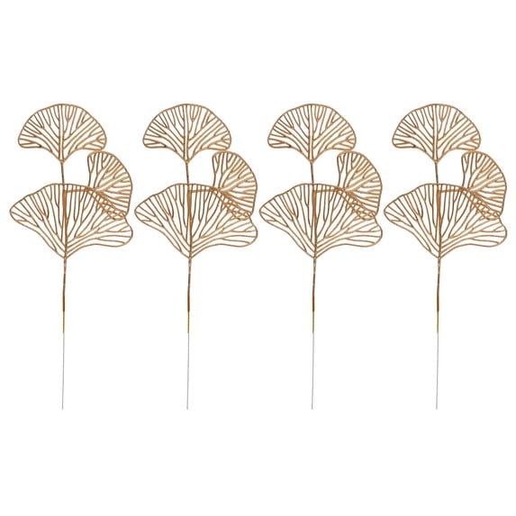 REACHISE 4pcs Artificial Leaf Birthday Party Decoration Gold Leaf Table Centerpiece Decor