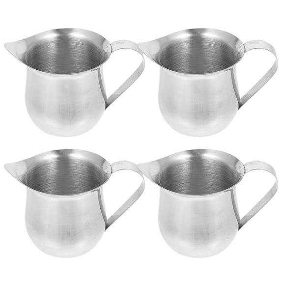 REACHISE 4pcs Stainless Steel Milk Pitcher Cream Pitcher Small Coffee Milk Cream Pitcher Sauce Holder