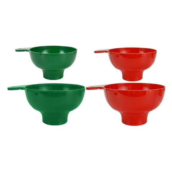 FUEENIRVA Kitchen Funnel Set 4Pcs Red PP Minimize Spills Tool