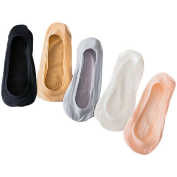 FUEENIRVA Women Non-Slip Invisible Socks Cotton 5Pairs 15.00X6.00X0.50Cm