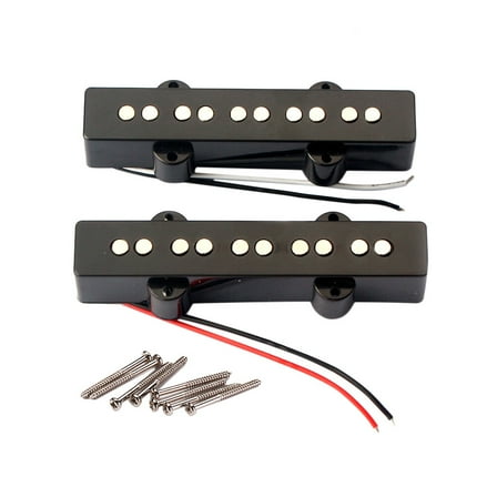 WEUVEB Acoustic Bass Pickup Alnico V Magnets Black 2Pcs Replacement